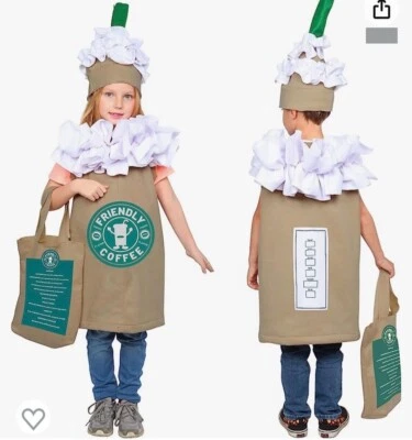 Dress Up America Coffee Costume for Kids - Cappuccino/Frappuccino/Latte Costume - Image 1 of 2
