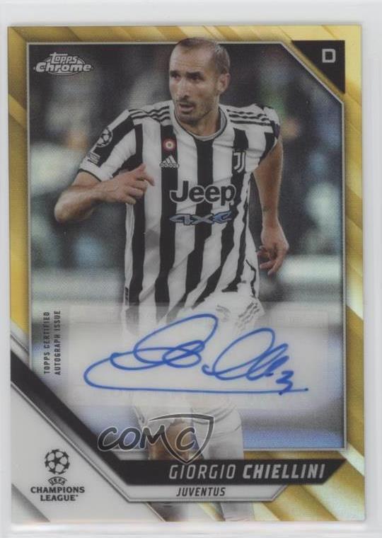 2021-22 Topps Chrome UCL Auto Gold Refractor 28/50 Giorgio Chiellini #CA-GC