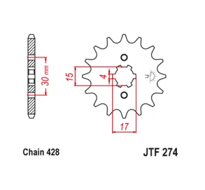 JT Front Sprocket 15 15T Tooth Honda CRF100F 2004-2013 XR100R 1981-2003 XL100S - Picture 1 of 2