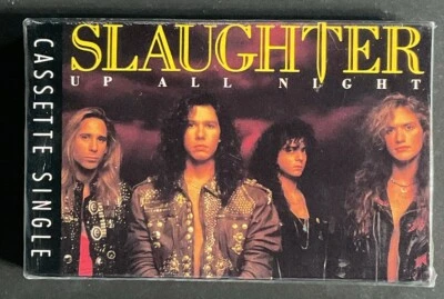Up All Night - Slaughter (Cassette, Single, 1990) - Also: Eye to Eye - Image 1 of 3