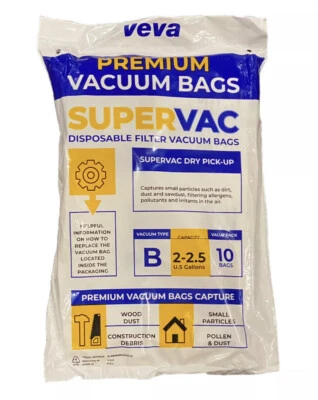 VEVA Premium SuperVac Vacuum Bags Type B 3-Pack30 Bags New - Image 1 of 4
