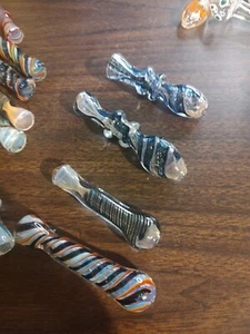 3"  Double Glass Chillum Tobacco Smoking Pipe Random Colors And Shapes See Photo - Picture 1 of 3