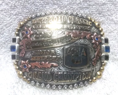 2016 Dirt Road Classic Grand Champion Buckle AGJA Ruby's Gold Rose Gold Vintage - Image 1 of 4