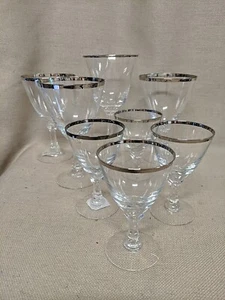 8 Fostoria Platinrand Gläser - 3 verschiedene Größen - Bild 1 von 1