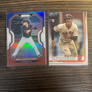 Two (2) Mike Yastrzemski Cards w/ 2021 Panini Red White Blue #33 - Giants