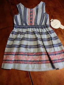 KOALA KIDS-Girl's Spring Blue striped SunDress Sz.2T- Cross back NEW - Picture 1 of 6