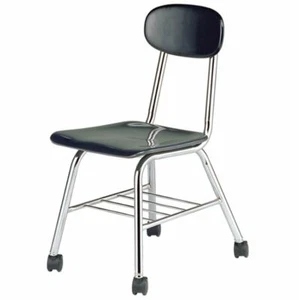 Virco Hard Plastic Chairs with Book Rack & Casters - 17 1/2" Seat Height - Picture 1 of 1
