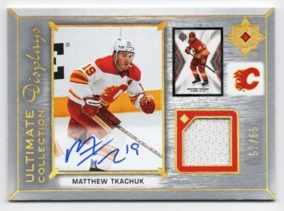 2021-22 Ultimate Collection Displays Autograph Jersey Matthew Tkachuk 57/65 - Image 1 of 2