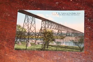 CHICAGO GREAT WESTER RAILROAD Ft Dodge IA Bridge Vintage Postcard Unposted - Picture 1 of 2