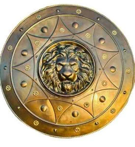 Escudo Cara de León Medieval Coleccionable Guerrero Hecho a Mano Decoración del Hogar - Imagen 1 de 7