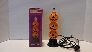 Stacked Jack O Lantern Candolier Flickering Light Halloween Pumpkin 7” - Picture 1 of 2