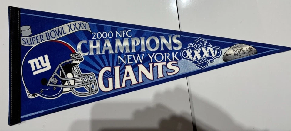 BANDERÍN DE LA NFL VINTAGE XXXV SUPER BOWL DE LOS GIGANTES DEL FÚTBOL DE NUEVA YORK Foto 1 de 1