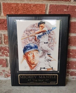 MICKEY MANTLE SIGNED REPRINT 8x10 PETRONELLA "THE MICK" PLAQUE #88/1000, VINTAGE - Picture 1 of 15