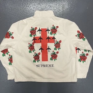 Giacca Harrington Supreme Distruzione della Purezza Stampa Sbiadita Cotone Off White L - Foto 1 di 9