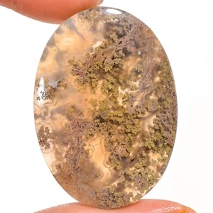 A+ 100% Natural indonesian MOSS AGATE Oval Cabochon Gemstone 36.00 Ct 24X34X5mm - Picture 1 of 7