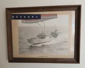 Banderín de puesta en servicio de la Marina de los Estados Unidos de la era de Vietnam y foto USS Noxubee AOG-56 enmarcado - Imagen 1 de 14