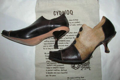 CYDWOQ LIGNEOUS steampunk aspecto victoriano pelo de becerro botón botines zapatos 36 Foto 1 de 4