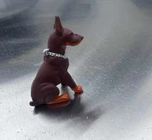Doberman Sitting Brown w Collar 1/24 Scale G Scale Diorama Accessory - Picture 1 of 3