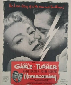 Homecoming Lana Turner Kissing Clark Gate Foto Años 1940 De Colección Película Promoción Anuncio Impreso - Imagen 1 de 2