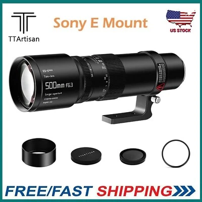 TTArtisan 500mm F6.3 Telephoto Lens Full Frame for Sony A7RIII A7RIV A6700 NEX3 - Image 1 of 4