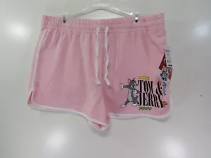 New Tom and Jerry WB Shorts Size XXXL Juniors Pink Elastic Drawstring Waist - Picture 1 of 4