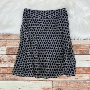 Ann Taylor Damen geometrisches Muster A-Linie fließender Rock Größe 0P Petite schwarz weiß - Bild 1 von 6