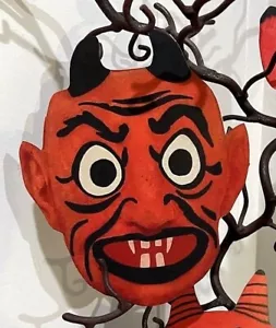 U Pick Diavolo Ispirato Vintage, Rosso Nero, Zanne Decorazione Cartolina Halloween - Foto 1 di 6