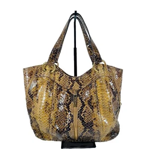 Michael Kors Black & Brown Snakeskin Moxley Medium Shoulder Bag Hobo Purse - Picture 1 of 11