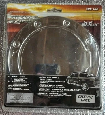 NUEVA CUBIERTA DE PUERTA DE COMBUSTIBLE DE ACERO INOXIDABLE BULLY cubierta de puerta de gas para camioneta Chevy/GMC SDG-102 Foto 1 de 2