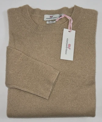 NUEVO VINEYARD VINES Suéter Para Mujer Talla S Cuello Redondo Camel 100% Cachemira $298 Foto 1 de 4