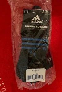 ADIDAS Mujer 6 Pares Aeroready Superlite Negro Surtido No Show Calcetines Talla M - Imagen 1 de 3