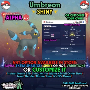 Pokemon Legends ZA 🐉 Umbreon - SHINY/NON/ALPHAS/XS/BUNDLES ✨ OR CUSTOM ✨ - Picture 1 of 20