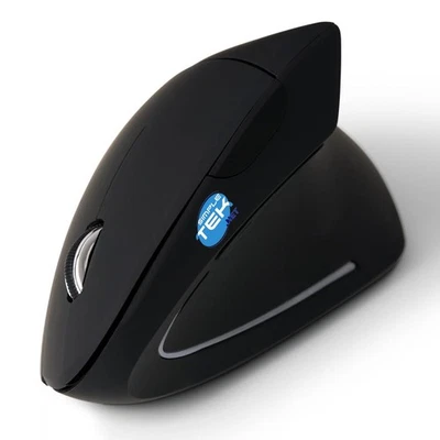 Universal Wireless Black Vertical Mouse Without Wires Wifi Windows Max Linux PC - Image 1 of 4