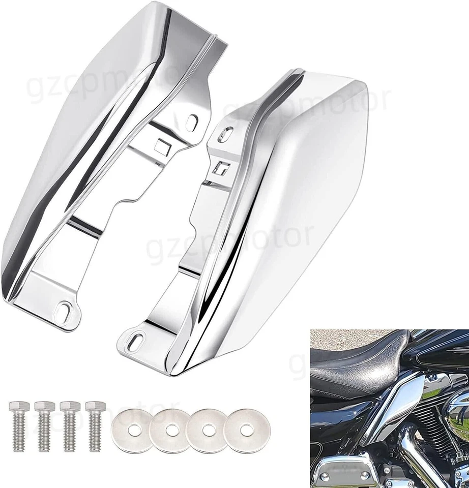 Deflector de aire cromado de marco medio protector térmico para Harley Davidson Touring 2009-2016 Foto 1 de 4