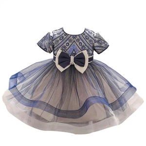 Mädchen Schleife Puffy Rock Kinder Kleidung Pailletten Spitze Prinzessin Kleider Baby - Bild 1 von 8