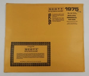 Bloque de placa conmemorativa Scott Company US No. 26 páginas de álbum de estampillas 1975 - Imagen 1 de 2