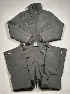 Vtg Bogner By Goan Thylmann Womens 6 Full Zip One-Piece Ski Suit Belted Black - Picture 1 of 19