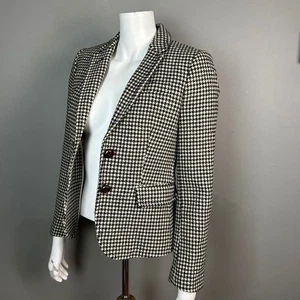 J. Crew Blazer Women's Size 0 Schoolboy Tweed Plaid Elbow Patches Preppy Y2k - Picture 1 of 16