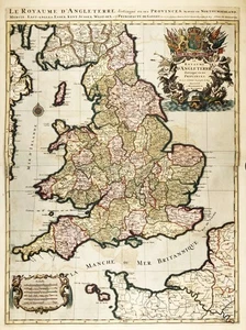 England Wales Great Britain Großbritannien carte map Karte Jaillot Sanson 1693 - Picture 1 of 1