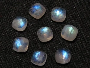 Natural Rainbow Moonstone Cushion Rose Cut 6mm to 15mm Loose Gemstone - Picture 1 of 3