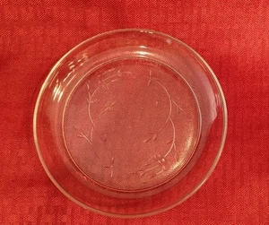 Glass Butter Dish Plate Princess House Heritage Etched Floral Design Kitchen 6" - Picture 1 of 4