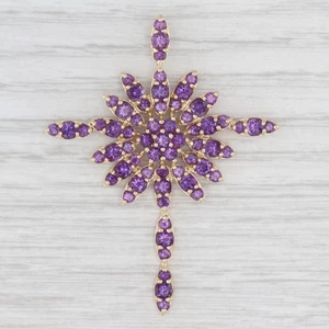 Colgante Cruz De Racimo Estrella De Amatista 3.50ctw En Oro Amarillo De 14k - Imagen 1 de 6