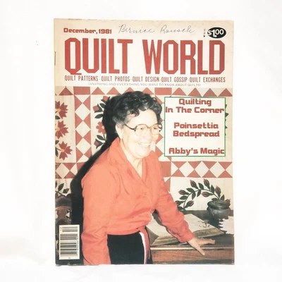 Quilt World Magazine December 1981 Poinsettia Bedspread Gossip Sunbonnet Girls - Image 1 of 4