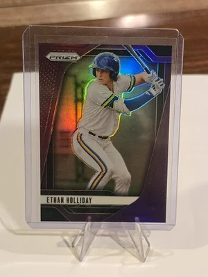 ETHAN HOLLIDAY 2025 PANINI PRIZM BASEBALL PURPLE #/149 Rockies - Image 1 of 2