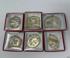 Nations Treasures Christmas Ornament Box, Set Of 6, 24K Gold on Brass - Picture 1 of 1