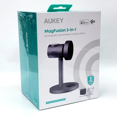 Aukey MagFusion 3-in-1 Qi2 Magnetic Fast Wireless Charging Station LC-MC311 - image 1 of 4