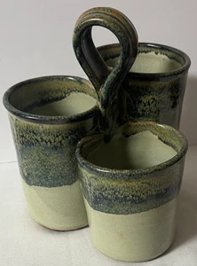 JUS CUZ POTTERY Texas PORTACONDIMENTO TAZZE 5,5, 4,5 e 3,5" Profondità, Verde - Foto 1 di 9