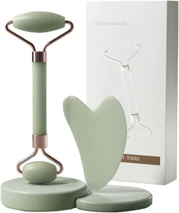 Jade Roller and Gua Sha Set, Face Eyes Neck Face Massager For Skin, for Eye P... - Picture 1 of 13
