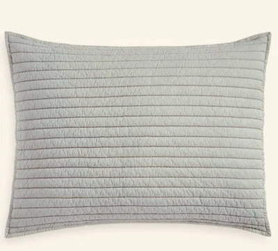 Falsa estándar de puntada de arroz lavado Martha Stewart, gris cielo Foto 1 de 4