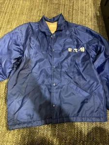 Giacca sportiva vintage F&C uomo XL blu sherpa raso bomber anni 70 nylon ETN - Foto 1 di 10